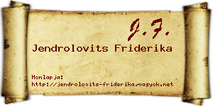 Jendrolovits Friderika névjegykártya